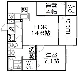 Reve 2LDKの間取図画像