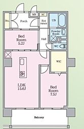 PJ TREE NEST 2LDKの間取図画像