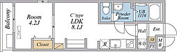 リブリ・スカイブルー 1LDKの間取図画像