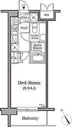 レジディア用賀 1Kの間取図画像