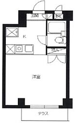 スカイコート大倉山 1階ワンルームの間取り