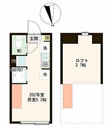 リネア平和台 ワンルームの間取図画像