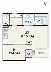 Jack ichibanI 1LDKの間取図画像