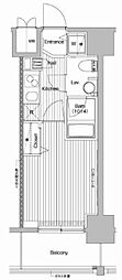 ガーラ・プレシャス品川East 1Kの間取図画像