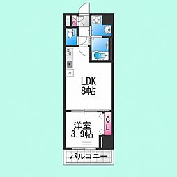 GrandPacific堺東Innovation 1LDKの間取図画像