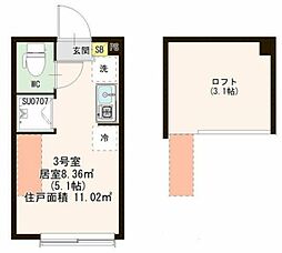 ルピナス中板橋 ワンルームの間取図画像