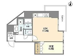 OPEN BLOOM SUMIDA YAHIRO 9階1LDKの間取り