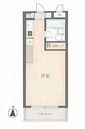 プラザ境町 ワンルームの間取図画像