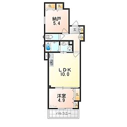 ＣＡＳＡ　ＣＡＬＭＡ菱木 3階1SLDKの間取り