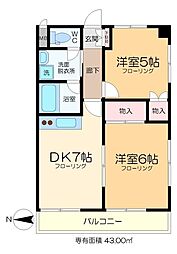 エクレール白金 2DKの間取図画像