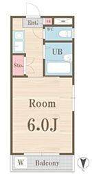 グランドキャステル 1Kの間取図画像