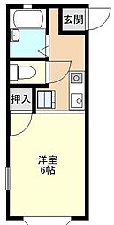 ウッドビレッジ花園 ワンルームの間取図画像