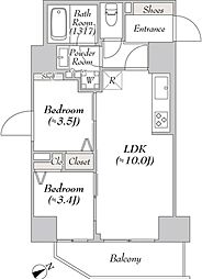 リテラス浅草橋イースト 2LDKの間取図画像