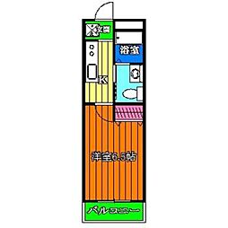 グレースコート 1Kの間取図画像