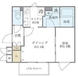 ALERO新中野II 4階1DKの間取り