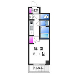 スプランディッド天王寺パークサイド 1Kの間取図画像