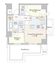 サンウッドテラス東京尾久 5階2LDKの間取り
