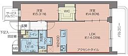 プレジオ北綾瀬ASIAN 2LDKの間取図画像