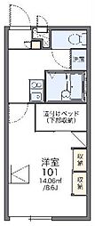 レオパレスマイン 1Kの間取図画像