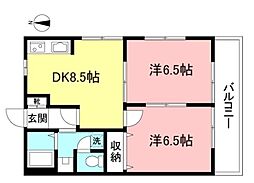 コープみのり 2階2DKの間取り