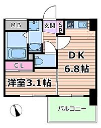 セレニテ東三国ミラク 1DKの間取図画像
