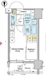 プラウドフラット亀戸ステーションPLACE 1DKの間取図画像