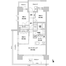ルフォン松戸ザ・レジデンス 3LDKの間取図画像