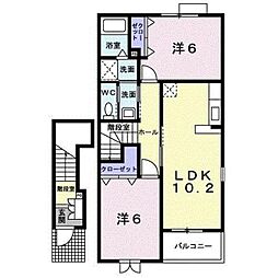 パークサイドカレートA 2LDKの間取図画像