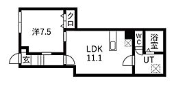 アイリス渋谷 1LDKの間取図画像