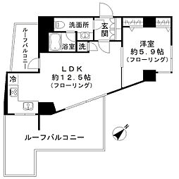カーサスプレンディッド西麻布 1LDKの間取図画像