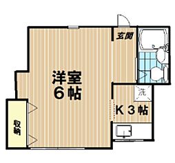ハイムくぬぎ ワンルームの間取図画像