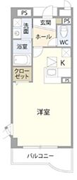 アルファマ 1Kの間取図画像