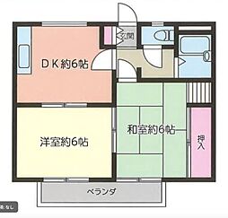南林間JAコーポ 2DKの間取図画像