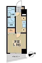 ライブコート大鳥居 1Kの間取図画像