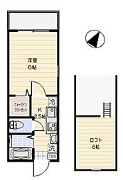 レザム稲城長沼 1Kの間取図画像