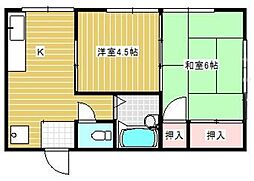 グリーンテラス観音 2Kの間取図画像