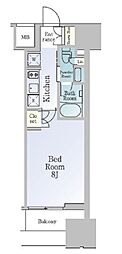 ルフォンブランシェ品川南大井 13階1Kの間取り
