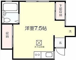 Ｓｈｉｍａｄａ Ｈｏｕｓｅ 1階ワンルームの間取り