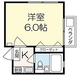 JR中央線 高円寺駅 徒歩8分の賃貸アパート 1階1Kの間取り