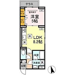 セレスティア羽沢B棟 1LDKの間取図画像