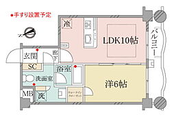 トゥールロワイヤルエルモア尾山台 1LDKの間取図画像