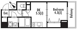 リビオメゾン上野入谷 1DKの間取図画像