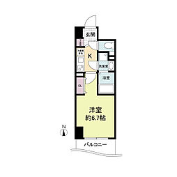 セレニテ心斎橋グランデ 1Kの間取図画像