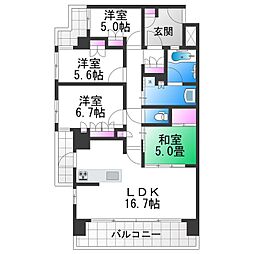 セントパークス平野公園 4LDKの間取図画像