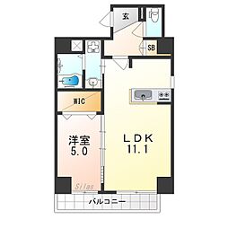 THETERRACE天王寺MK 1LDKの間取図画像
