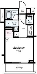 プレール・ドゥーク下井草 1Kの間取図画像