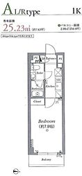 RisingPlace西新井 1Kの間取図画像