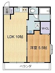 シャトレー 1LDKの間取図画像