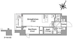 コンフォリア・リヴ新中野サウス 3階1DKの間取り