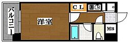 ピュアドームアーデンス大濠 1Kの間取図画像